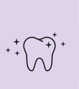 A tooth with stars on a purple background in Cincinnati's Health Spa.