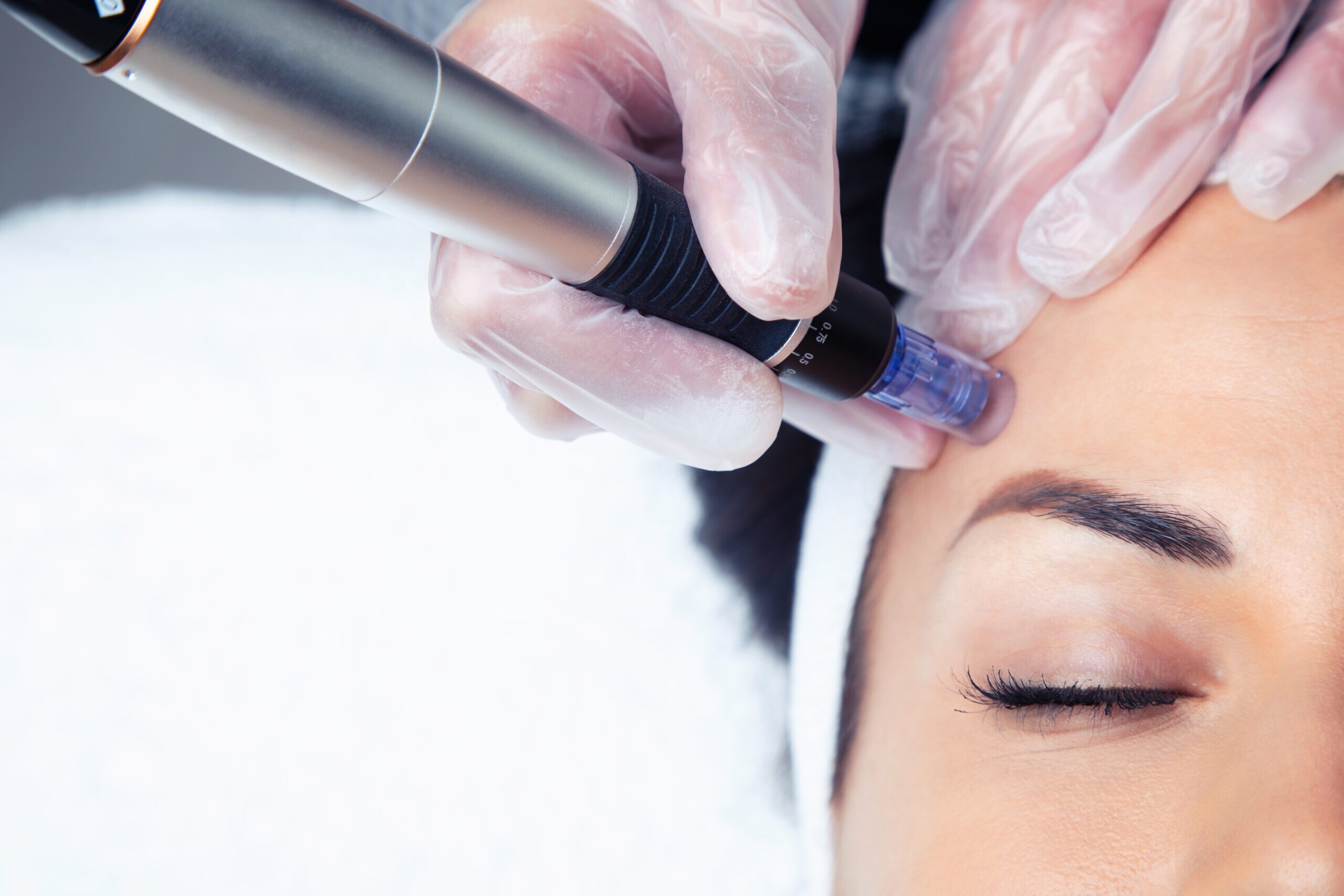 A woman receiving a facial treatment at Limelight Medical Spa.